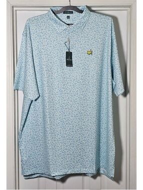 New Masters Peter Millar Blue and White Azaleas Polo